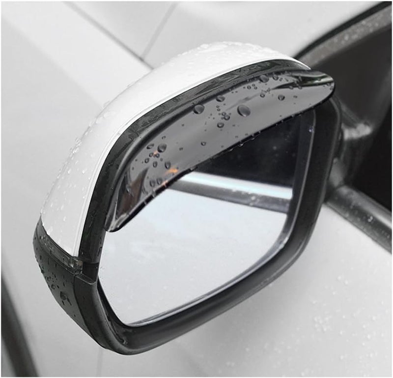 Wevdn 2 PCS Mirror Rain Visor Eyebrow, Waterproof PVC Auto Exterior Rear View Mirror Rain Visor Guard, Rainproof Side Mirror Rain Visor Eyebrow Cover for SUV Truck, Car Accessories (Black) - Image 1